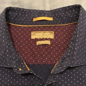 Denim & flower dress shirt slim fit